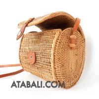 Ata mini barrel bag with leather